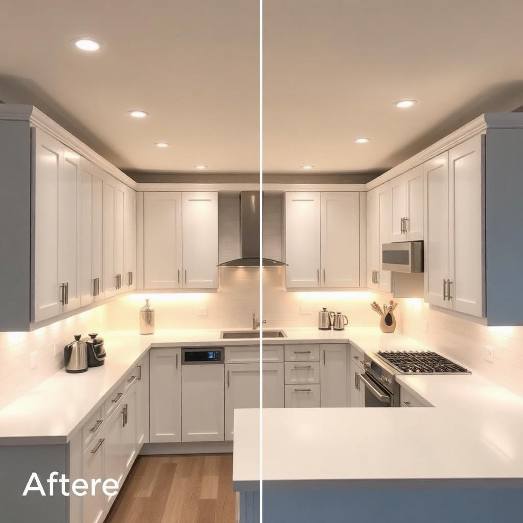 Kitchen Recessed LED Retrofit — after