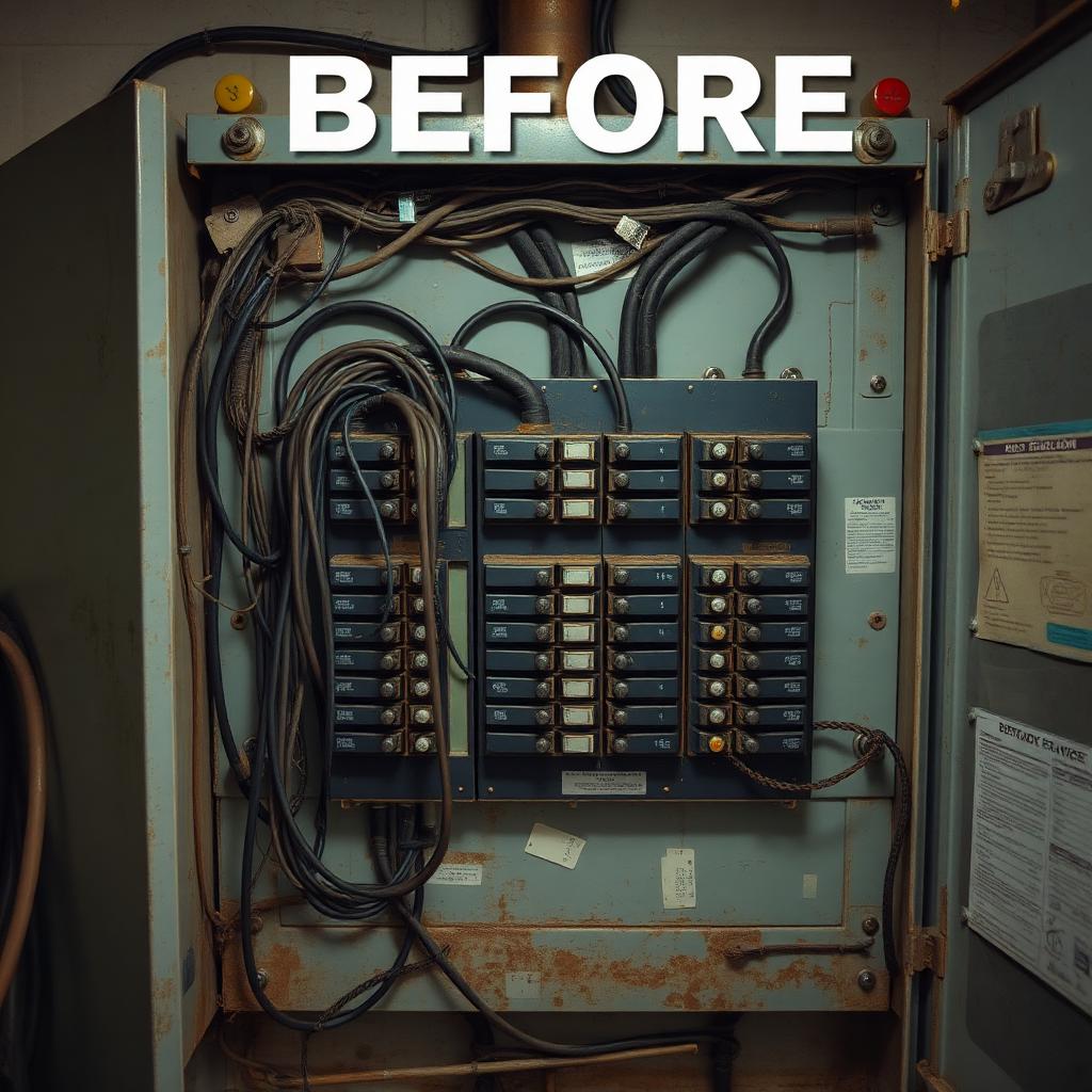 100A → 200A Panel Upgrade — before